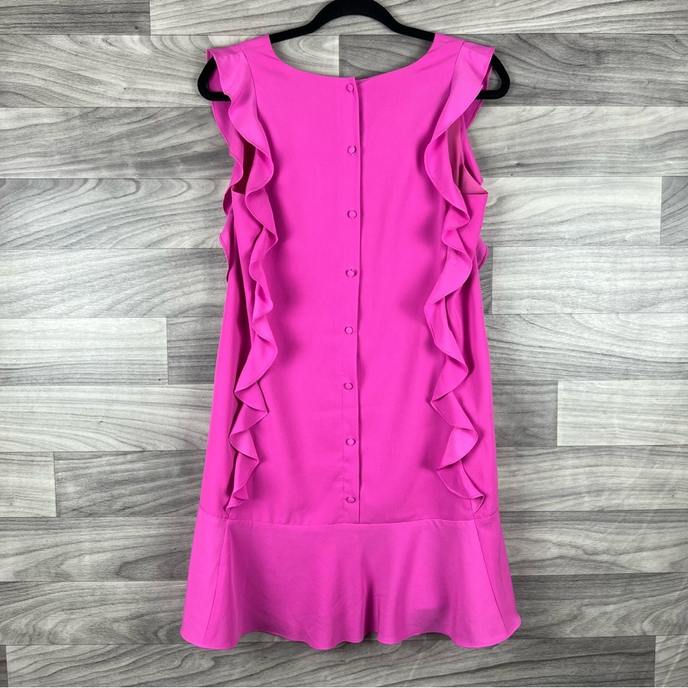 CeCe Brand‎ Womens Pink V-neck Ruffle Sleeveless Dress - Picture 7 of 8